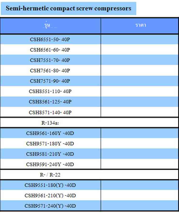 spec Semi-hermetic compact screw compressors ยี่ห้อ Bitzer - www.rtwises.com