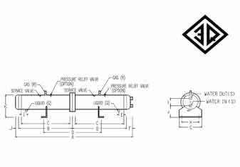 รูป คอนเดนเซอร์ระบายความร้อนด้วยน้ำ 10” – 12 “ VCC Series , 1 pass และ VCC Series , 2 pass ยี่ห้อ 3Q  - www.rtwises.com